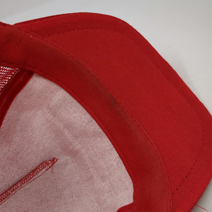 Swank Trucker Hat Red Mesh Back Snapback Embroidered Patch Logo Black Vintage