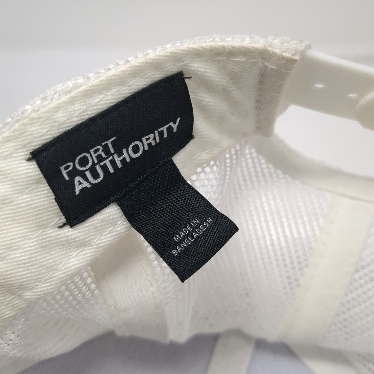 Port Authority Trucker Hat Gray White One Size Weavix Logo Snapback Mesh Back