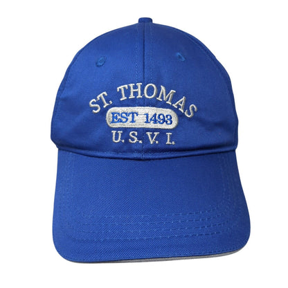 St. Thomas USVI Est. 1493 Strapback Hat Blue One Size Adjustable Embroidered