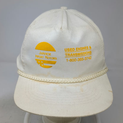 Beige Trucker Hat One Size Yellow Japanese Import Motors Rope Snapback Engines