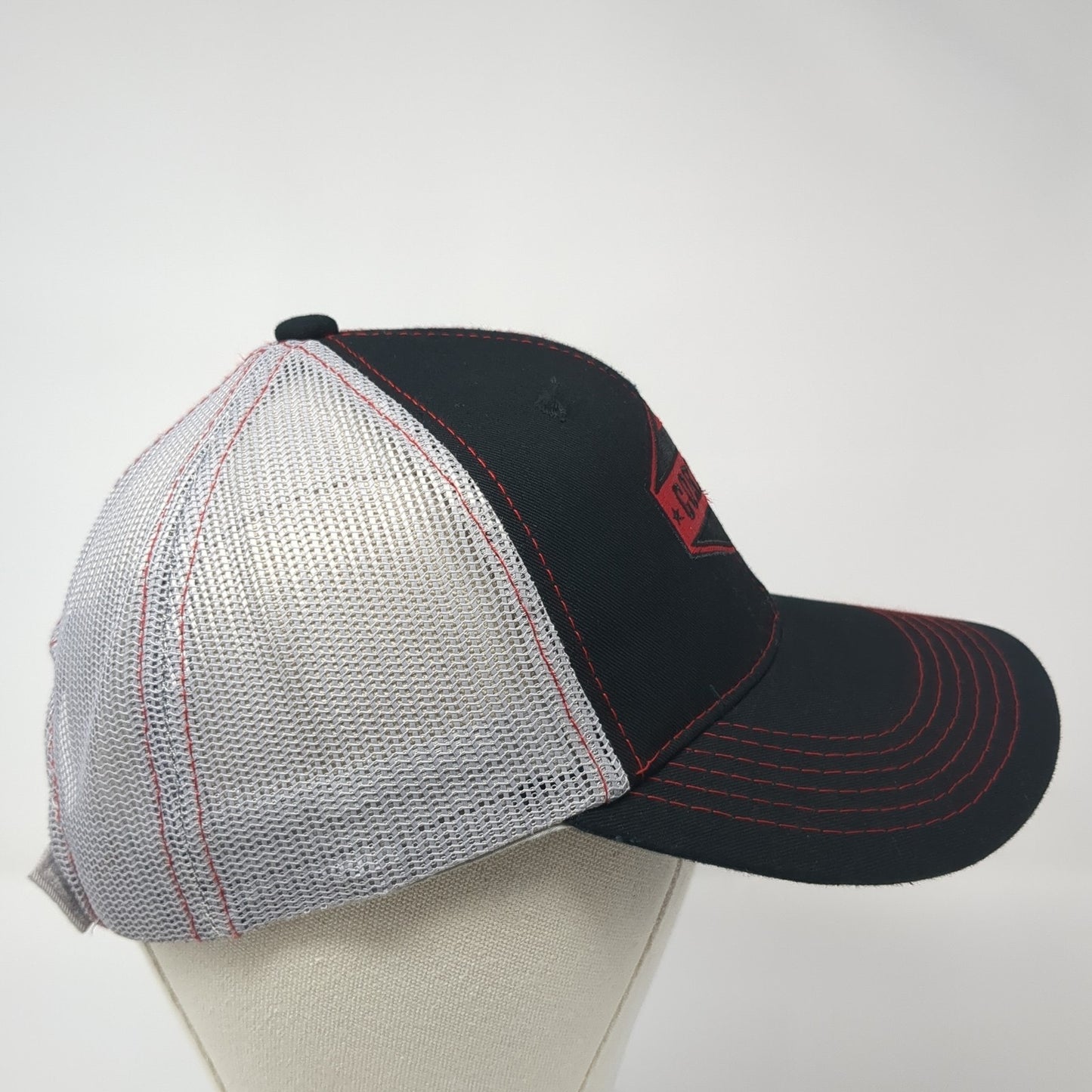 Cordova Strapback Trucker Hat Black One Size Embroidered Mesh Back