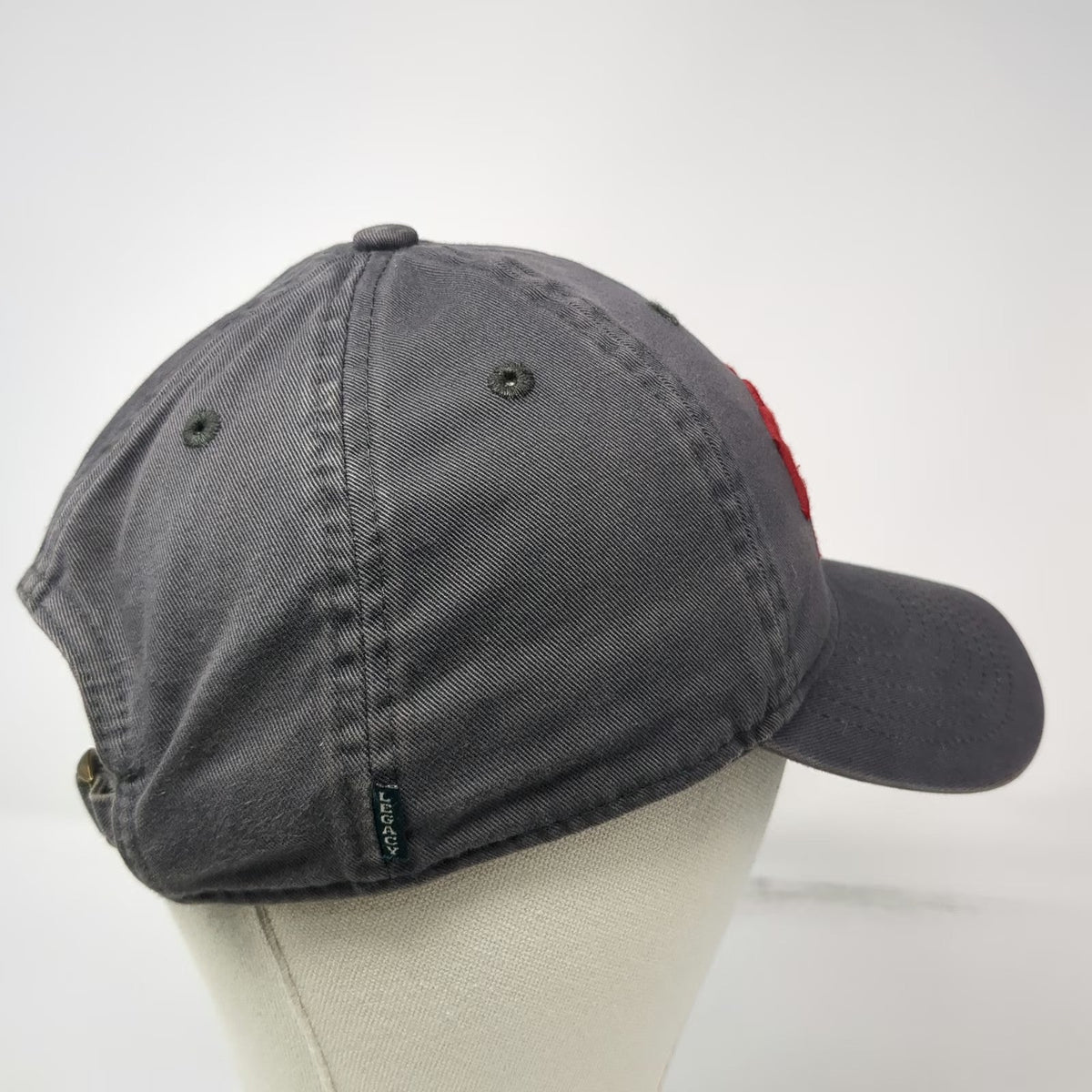 Boston University NCAA Legacy Gray One Size Red Embroidered Cap Slideback Hat