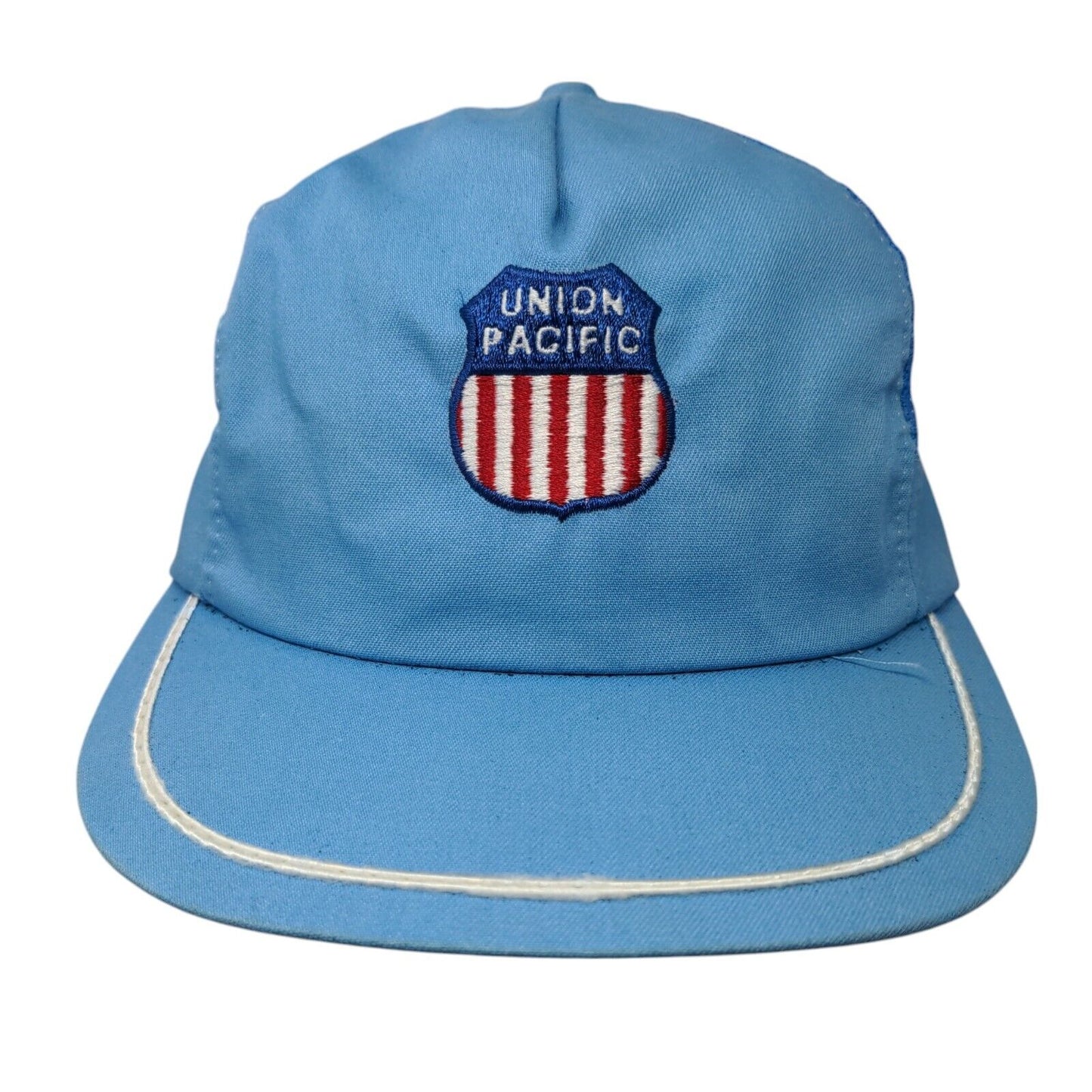 Union Pacific Snapback Hat Blue OSFA Adjustable Embroidered Breathable Mesh