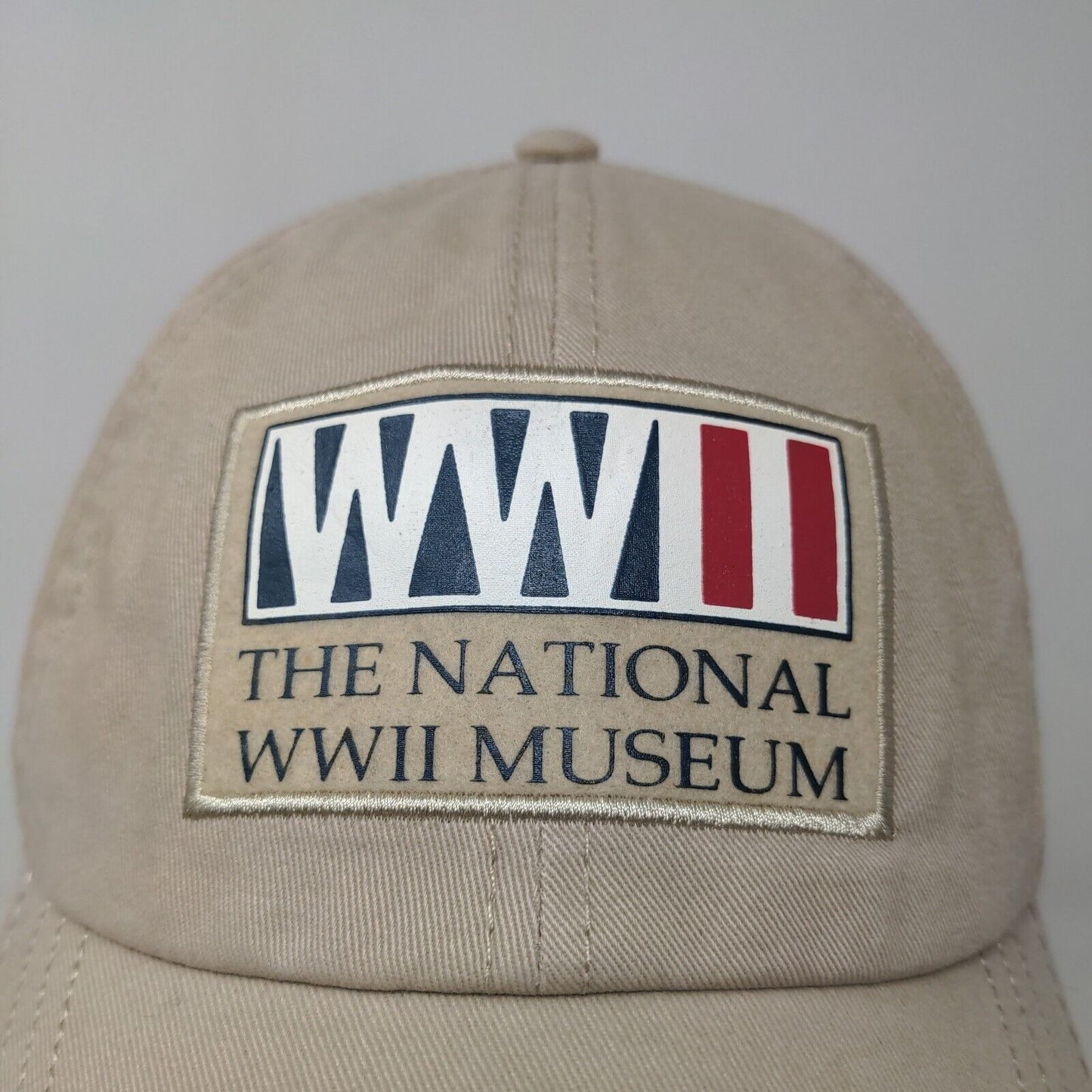 Jacbonson's Slideback Hat Tan Adjustable WWII National Museum Logo Embroidered