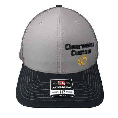 Clearwater Custom Snapback Mesh Back Trucker Hat Gray One Size 6 Panel