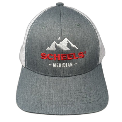 Scheels Meridian Mountain Gray Trucker Hat One Size Snapback Mesh Cap