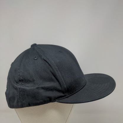 KB Ethos Snapback Hat Black One Size Adjustable Vented Holes 6 Panel Blank
