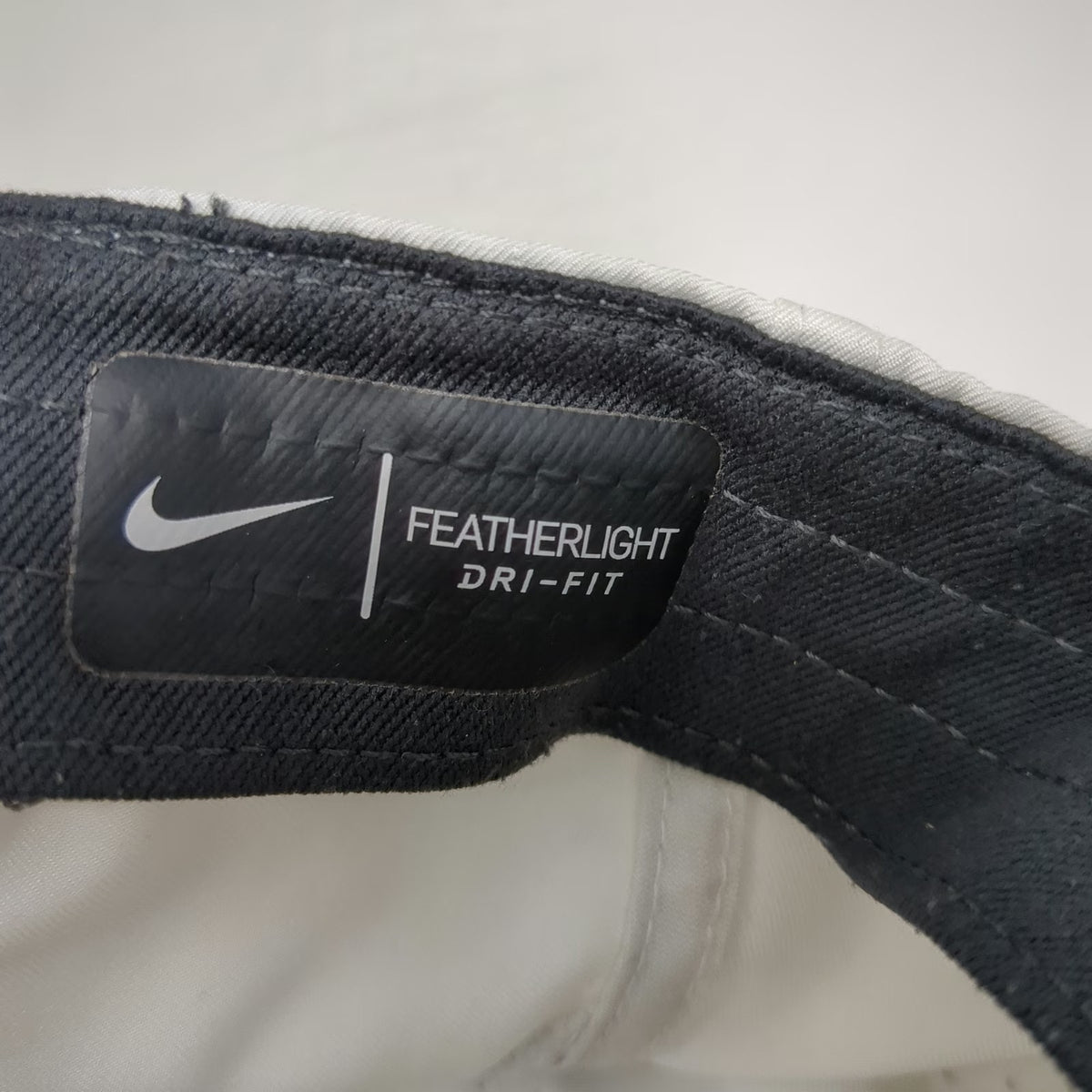Nike Baseball Cap White One Size Dri-Fit Featherlight Swoosh Logo Strapback Hat