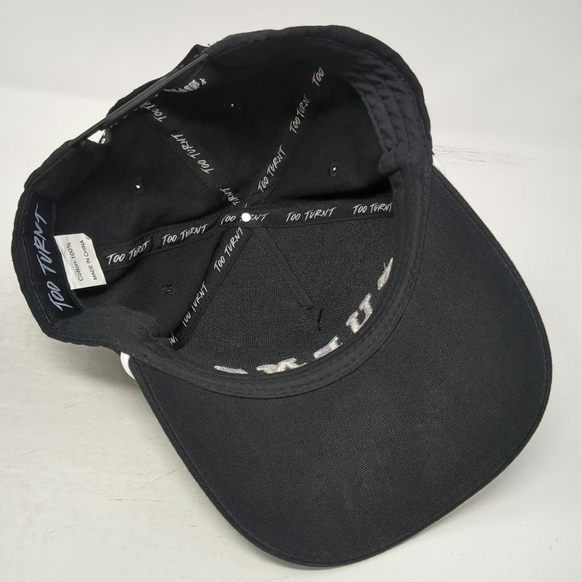 Too Turnt 5 Panel Black One Size Hat Rope Snapback Goose Logo Livin Block Text