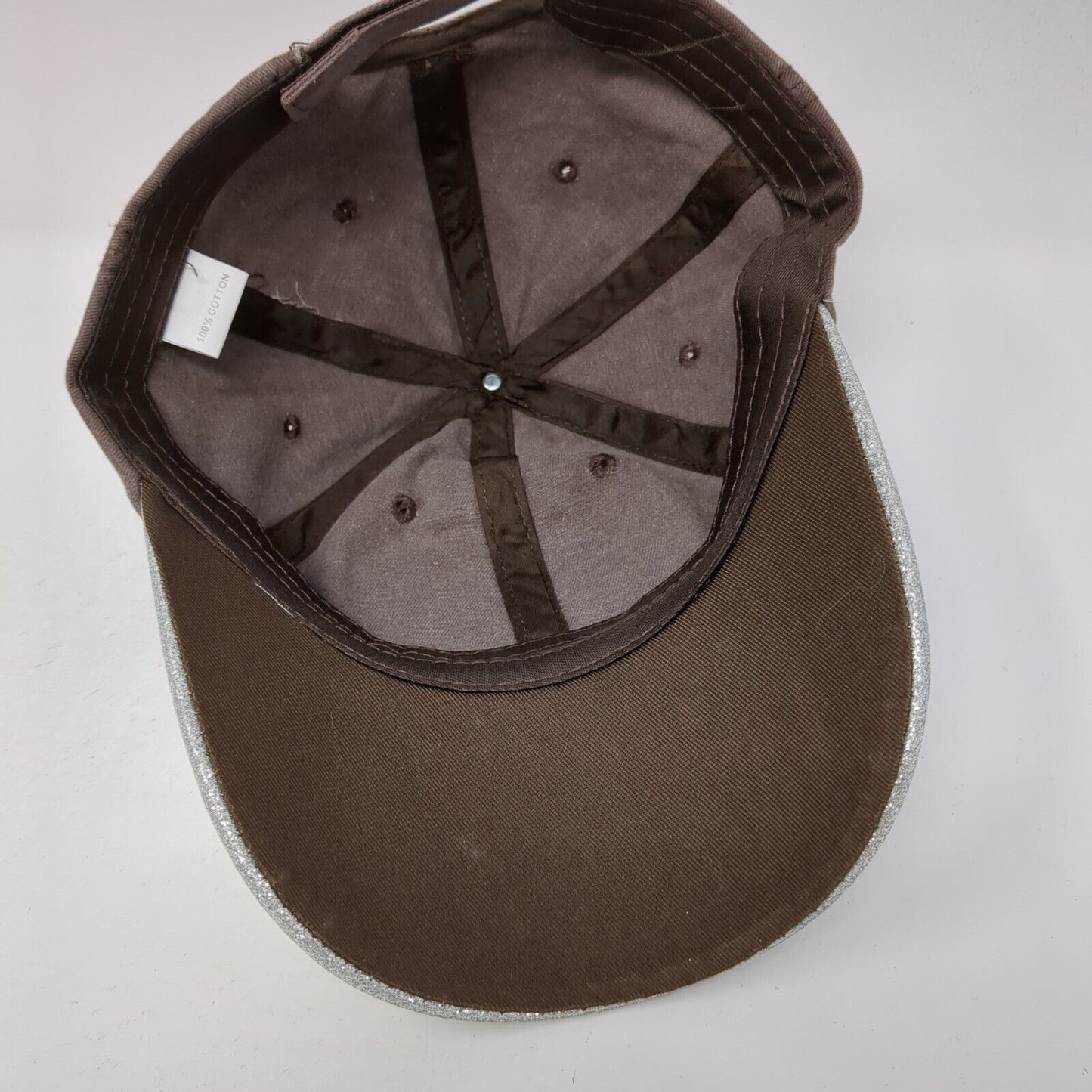 Til The Cows Come Home Strapback Hat Multicolor OS Adjustable Glitter Frayed