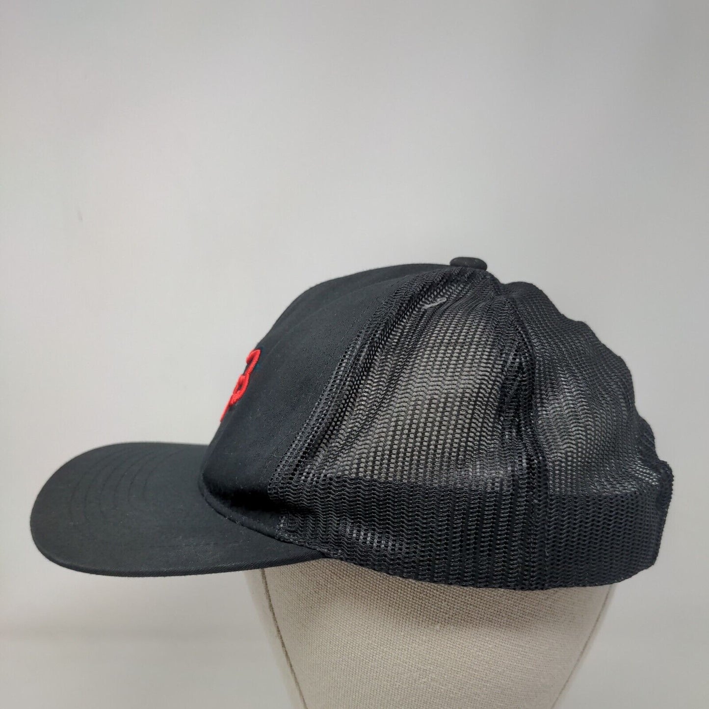 Fox Head Snapback Mesh Back Trucker Hat Black OSFA Embroidered Logo
