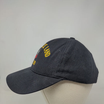 USS Emory S. Land AS 39 Snapback Hat Blue One Size Adjustable Embroidered