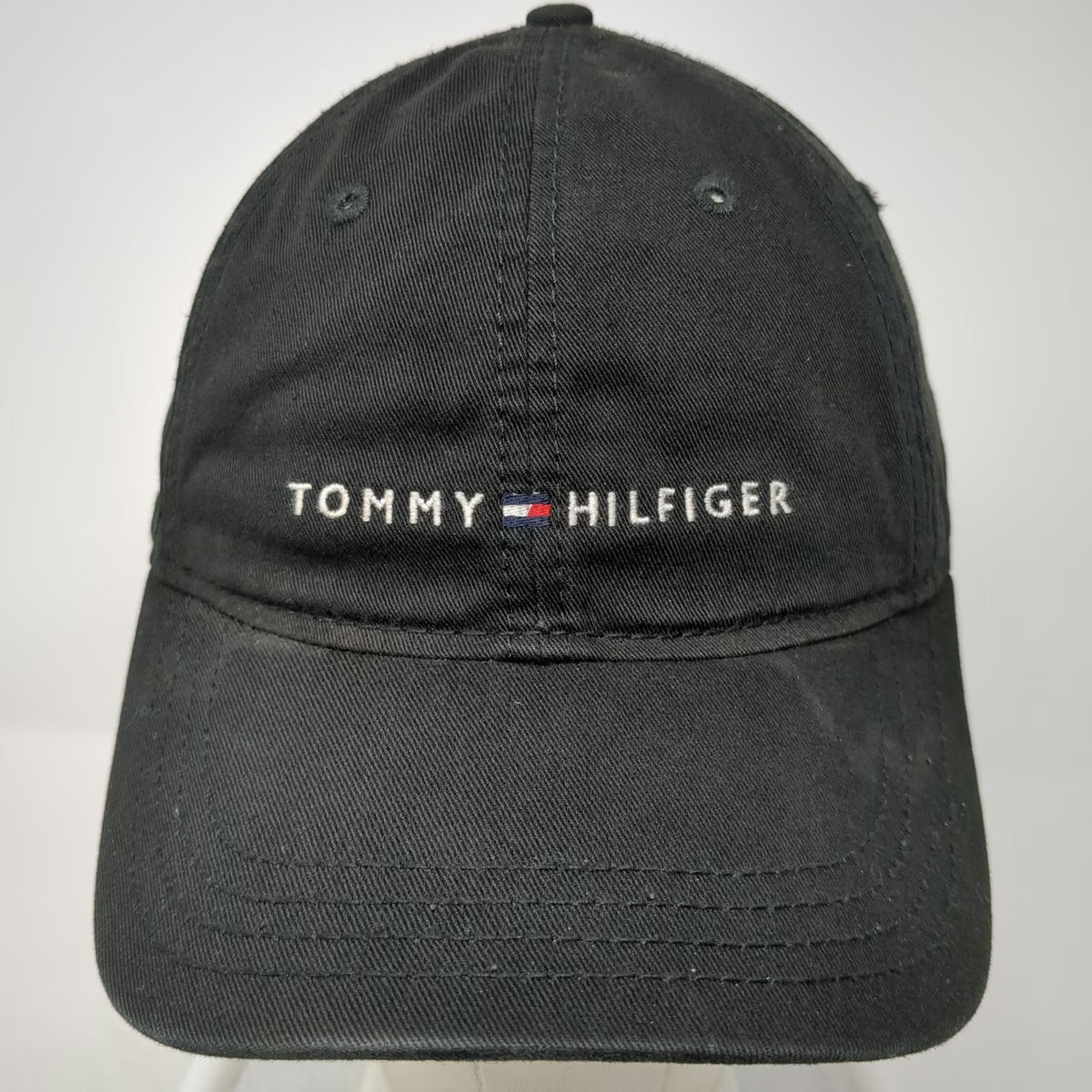 Tommy Hilfiger Baseball Cap Black One Size Embroidered Logo Strapback Hat
