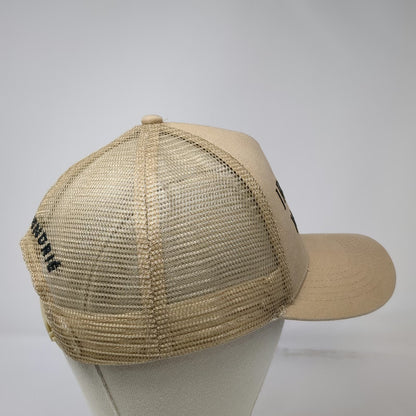 Foundrie Trucker Hat Beige OSFM Snapback I Really Like Your Face Mesh Graphic