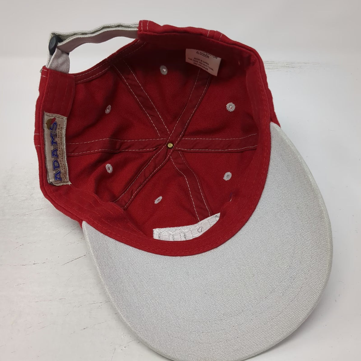 Adams Baseball Cap Red One Size Axiom Logo Slideback Contrast Stitching Hat
