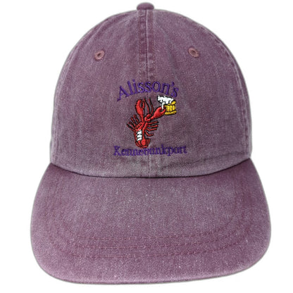 Adams Baseball Cap Purple One Size Leather Strap Lobster Beer Kennebunkport Hat
