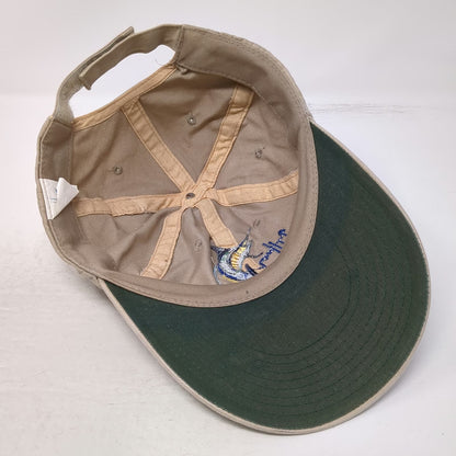 Guy Harvey Baseball Cap Beige One Size Marlin Fishing Embroidery Strapback Hat