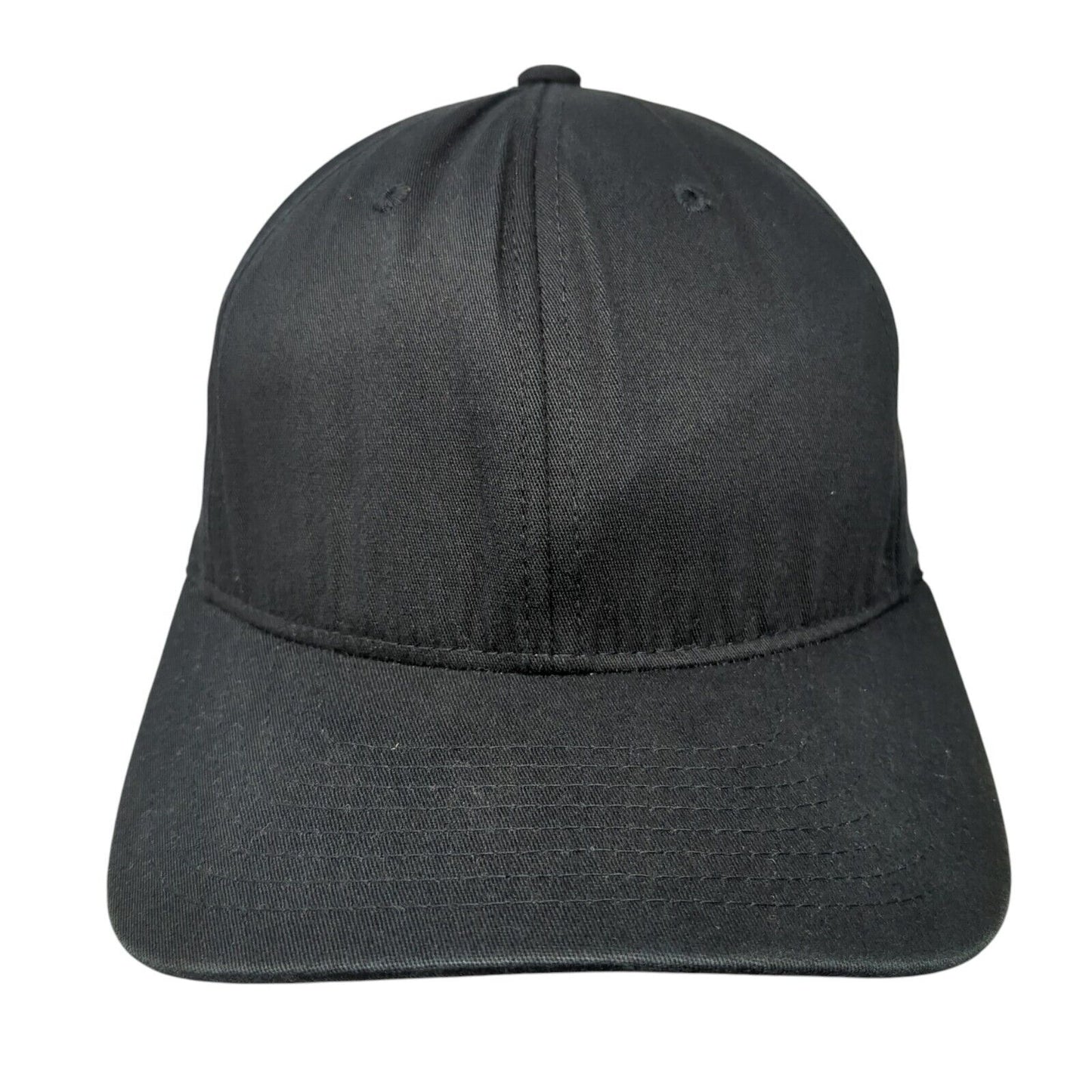 Yupoong Fitted Hat Black Size L/XL Flexfit Lightweight Vented Holes Blank