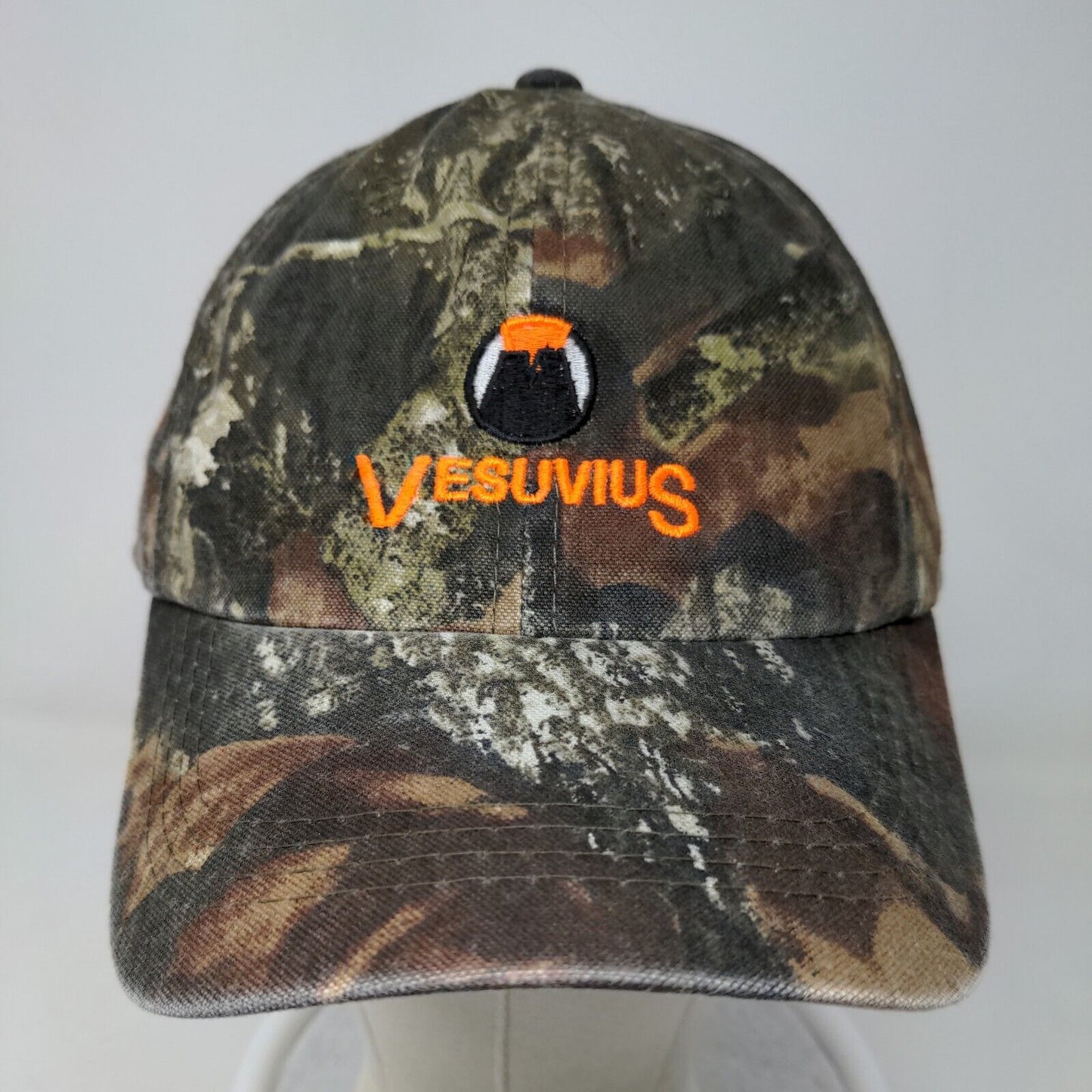 OC Sports Men's Slideback Camo Hat Size OSFM Embroidered Vesuvius Logo Volcano