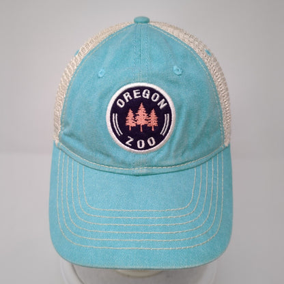 Oregon Zoo Snapback Trucker Hat Blue One Size Adjustable Mesh Back Blue84