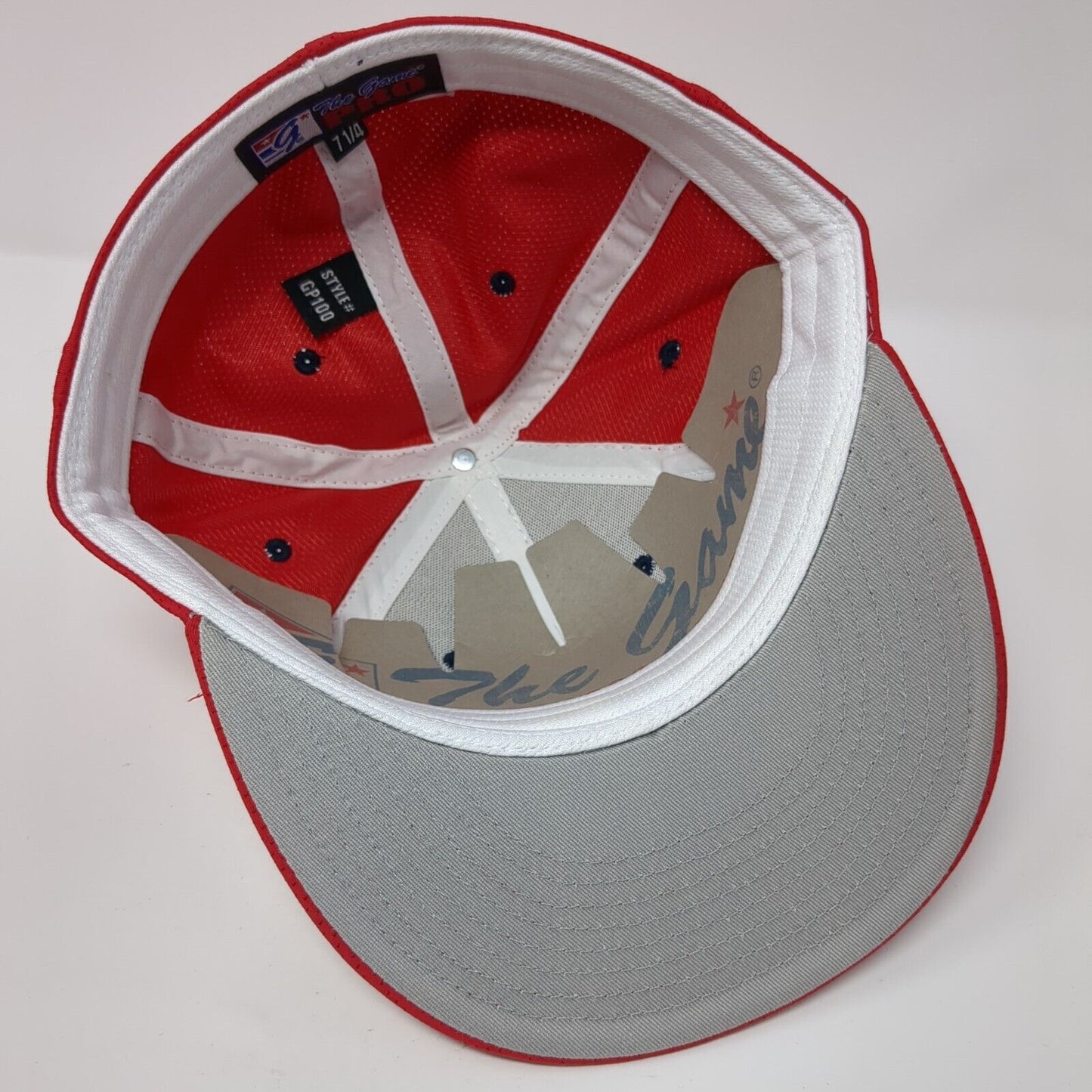 brrrº Fitted Hat Red Size 7 1/4 Lightweight Embroidered 6 Panel The Game Pro