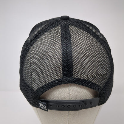 USCCA Snapback Trucker Hat Black One Size Adjustable Embroidered Mesh Back