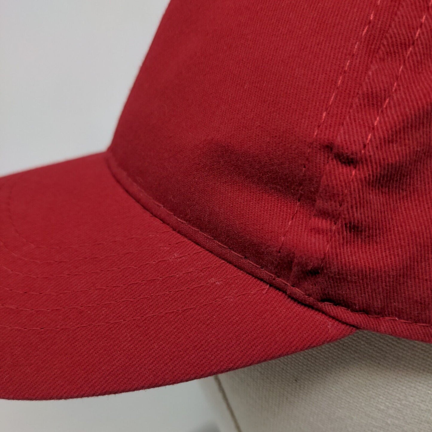 George Strapback Hat Red One Size Adjustable Vented Holes 6 Panel Blank