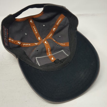 Simms Baseball Cap Gray OSFM Fishing Products Bozeman Montana Patch Hat Strap