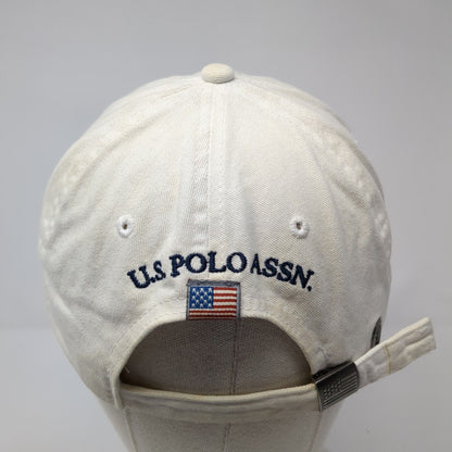 U.S. Polo Assn. Slideback Hat White Cream One Size Adjustable Embroidered