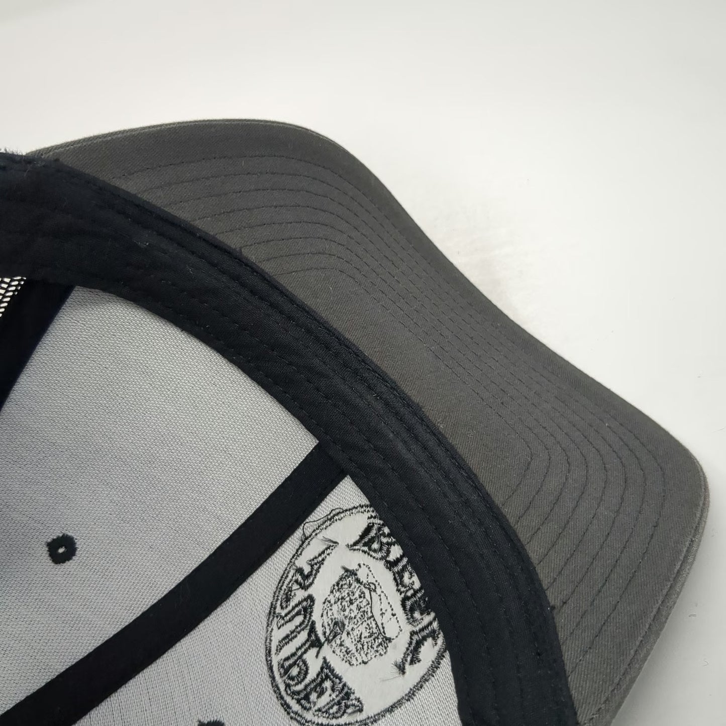 Yupoong Trucker Hat Gray One Size Snapback Super Beef Burger Mesh Patch Logo