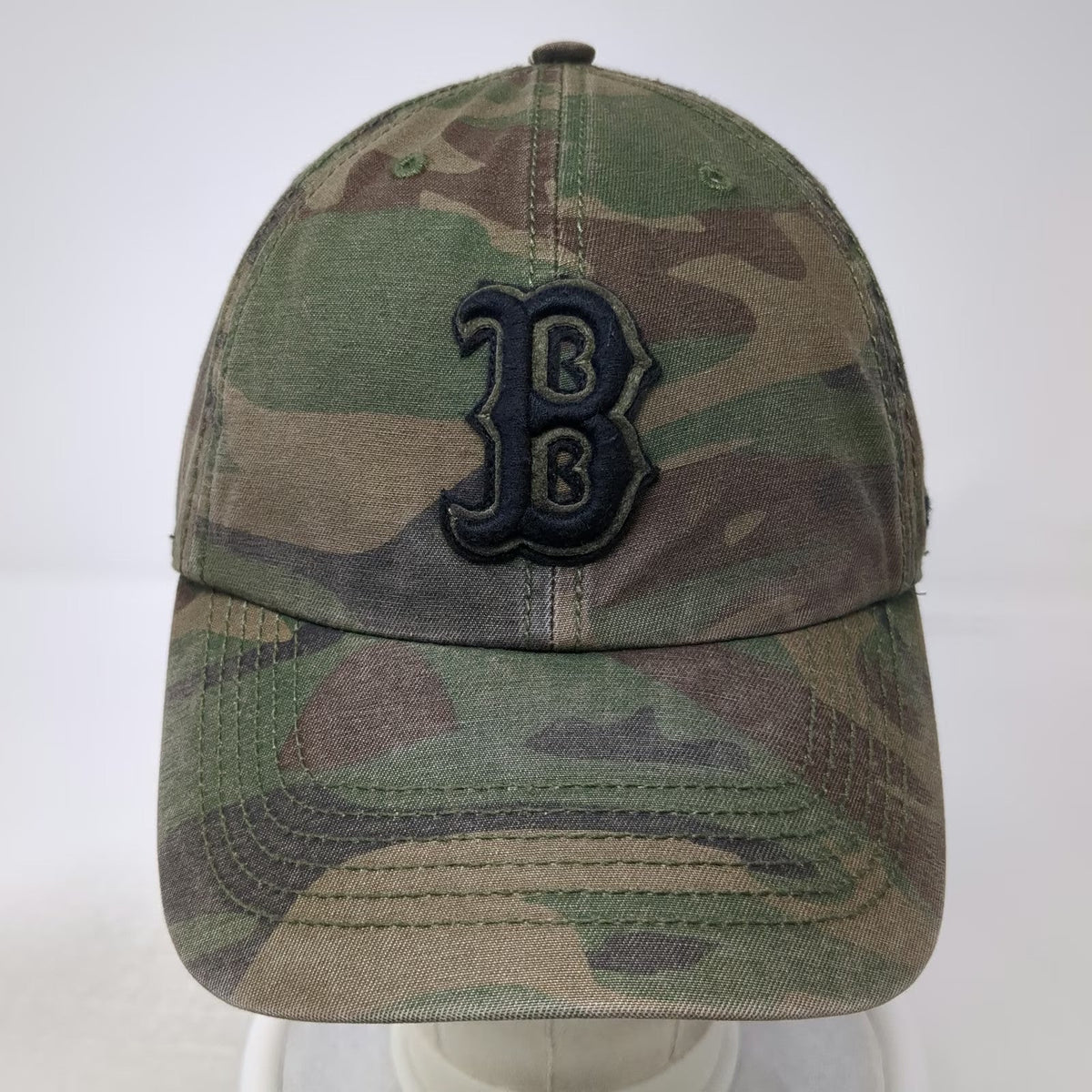 Boston Red Sox MLB '47 Brand Baseball Cap Green Brown Black L Camo Fitted Hat