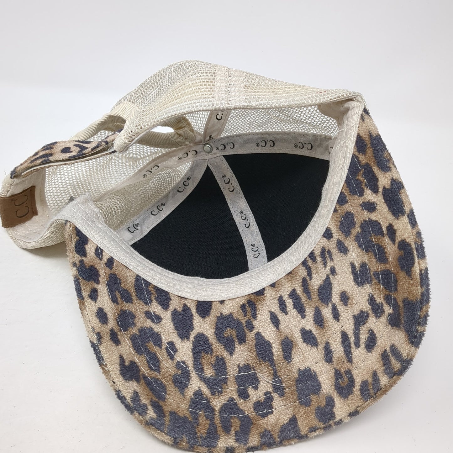 C.C Exclusives Trucker Hat Multi One Size Ponytail Leopard Animal Print