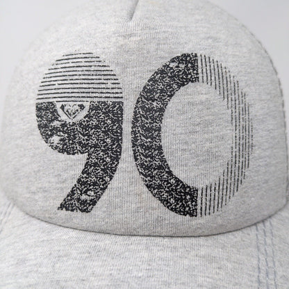 90 Snapback Mesh Back Trucker Hat Gray One Size Adjustable Roxy