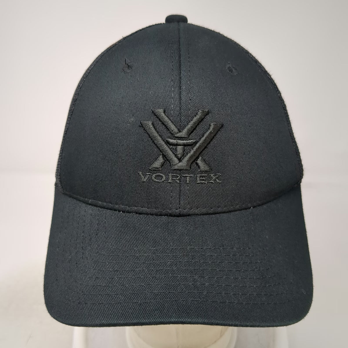 Vortex Optics Trucker Hat Black One Size Mesh Snapback Tonal Logo Structured