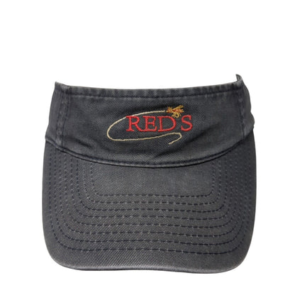 REDS Sun Visor Hat Black OS Adjustable Embroidered Port Authority Signature