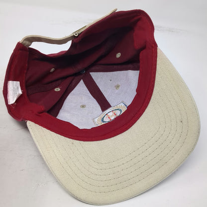 Craftsman Baseball Cap Red Beige One Size Cotton Embroidered Logo Slideback Hat
