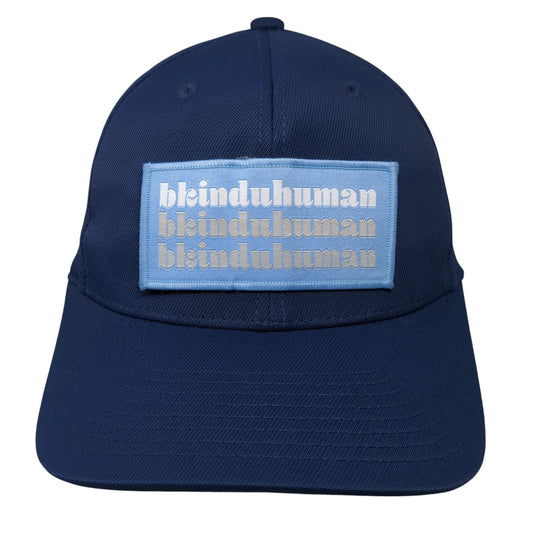 Bkinduhuman Patch Fitted Hat Blue XL Flexfit Stretch Sport-Tek 6 Panel