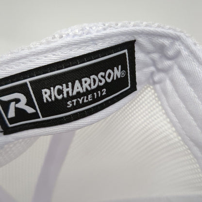 D.L. Evans Bank Patch Snapback Trucker Hat Blue One Size Mesh Back