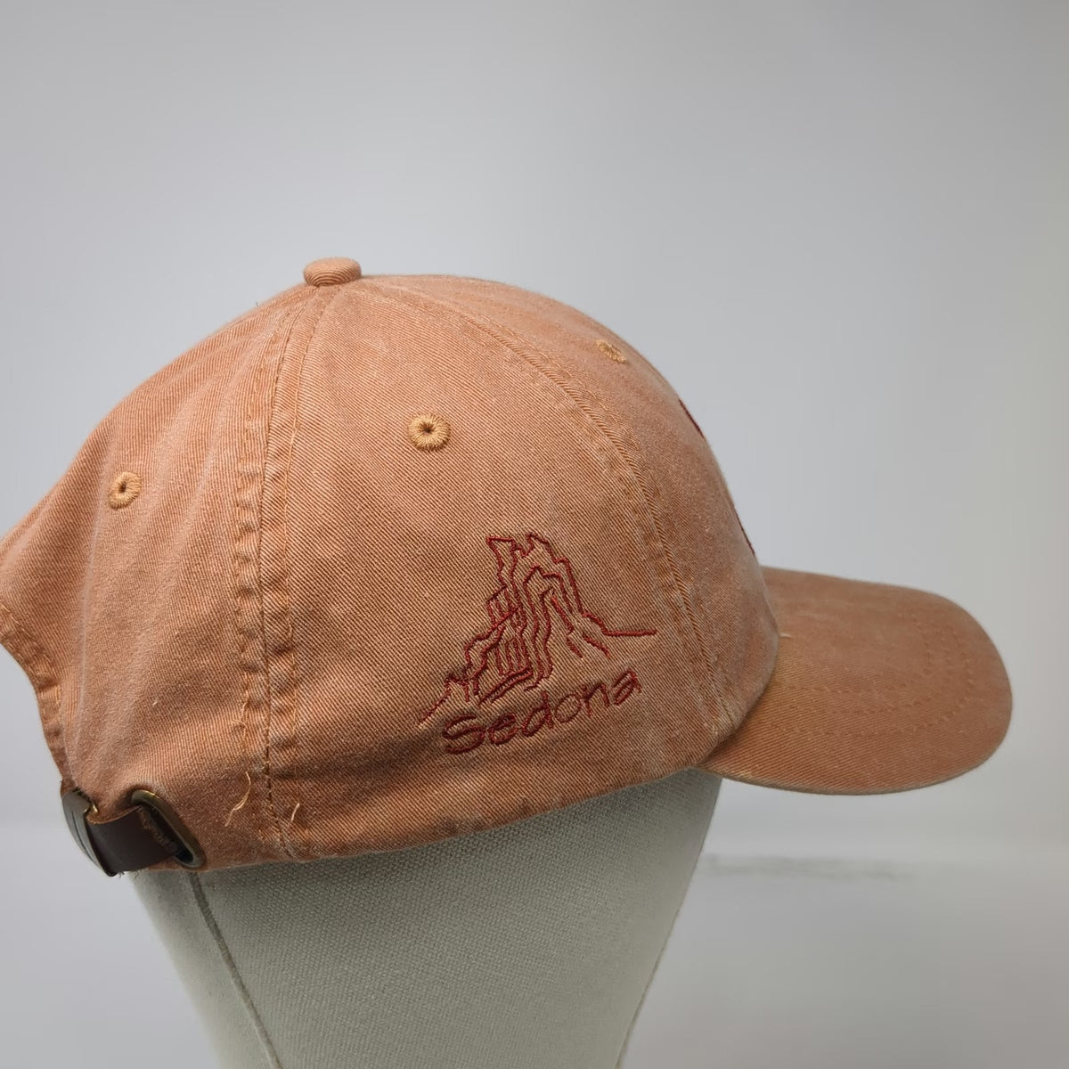 Adams Baseball Cap Orange One Size Older Than Dirt Sedona Mountain Leather Hat
