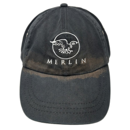 KC Caps Merlin Eagle Black One Size Baseball Cap Slideback Embroidered Bird