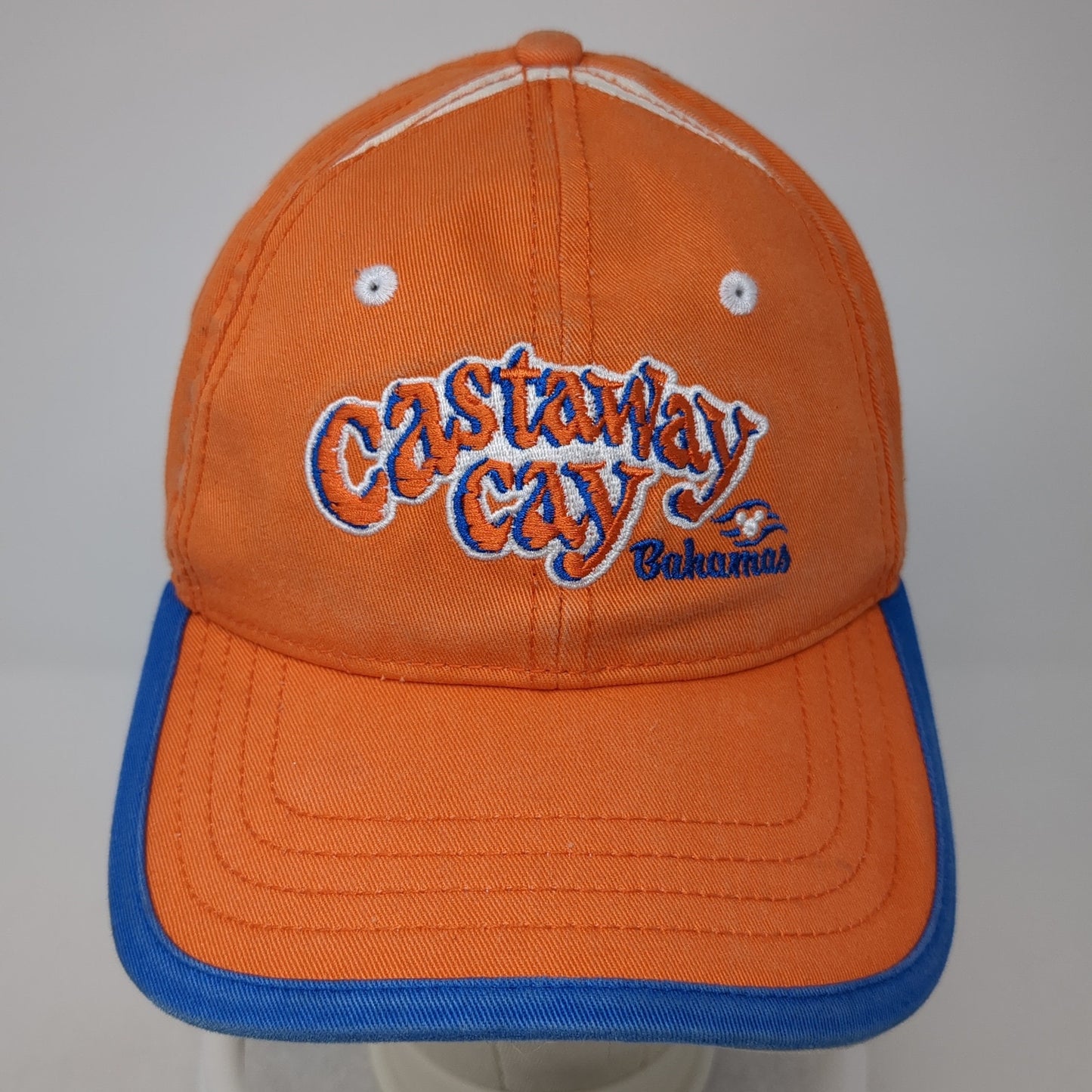 Castaway Cay Bahamas Strapback Hat Orange One Size Adjustable Disney