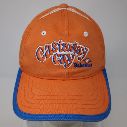 Castaway Cay Bahamas Strapback Hat Orange One Size Adjustable Disney