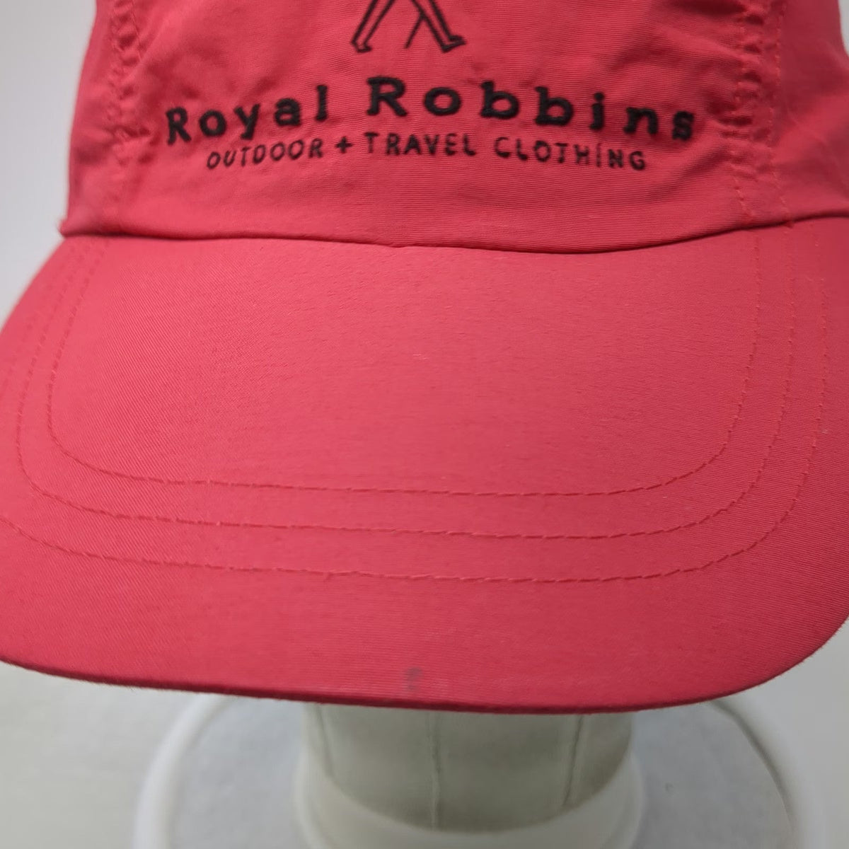 Royal Robbins 5 Panel Red Hat One Size Nylon Side Zipper Pocket Strapback Hiking