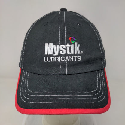 Mystik Lubricants Strapback Hat Black One Size Embroidered Adjustable