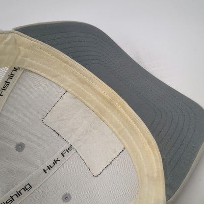 Huk Trucker Hat Gray One Size Mesh Back Fishing Logo Snapback Curved Brim Patch