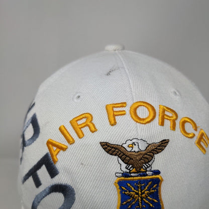 Air Force Strapback Hat White One Size Embroidered U.S. Warriors