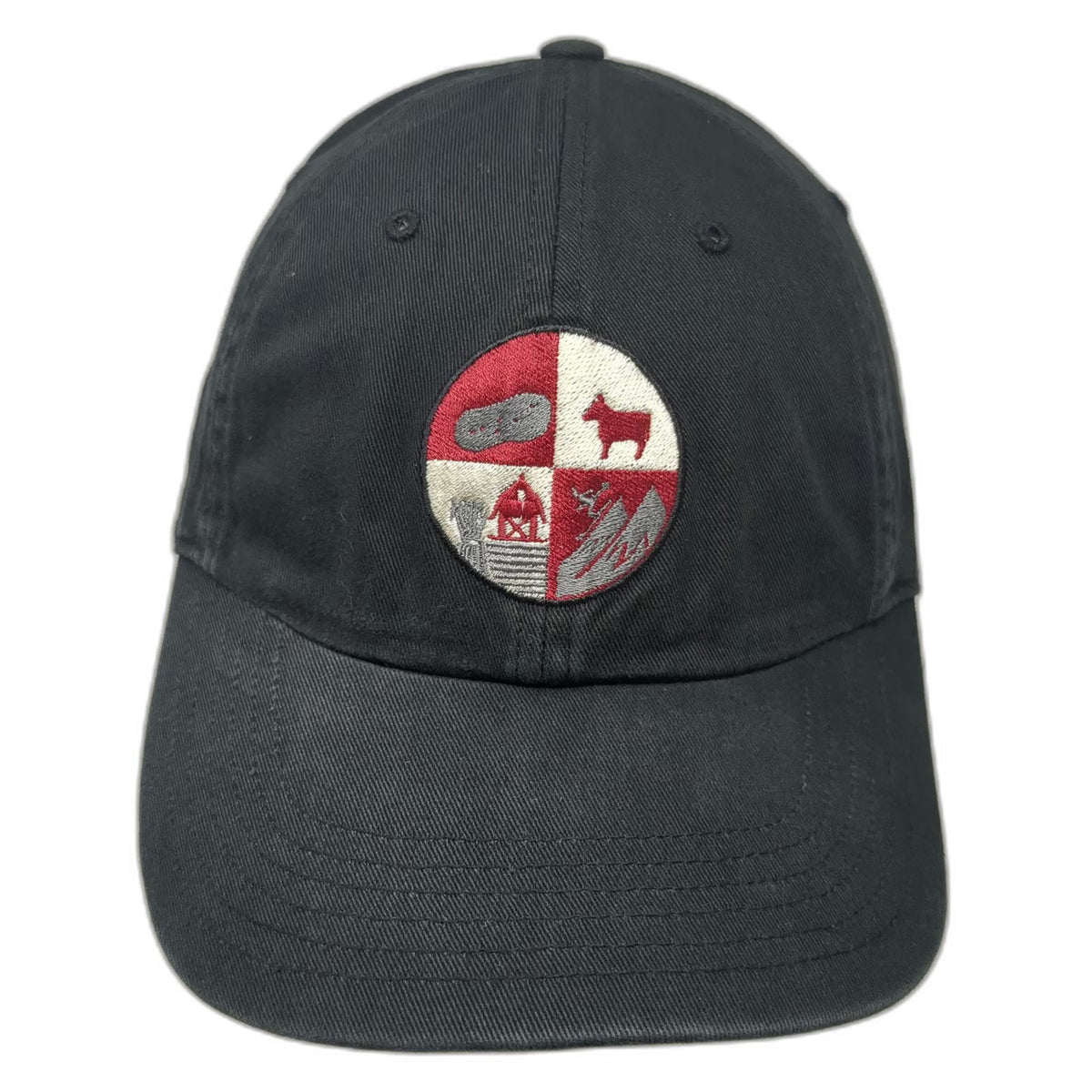 Richardson Baseball Cap Black One Size Jones Family Farm Logo Slideback Hat