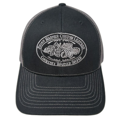 Richardson Trucker Hat Black Gray One Size Brian Warner Custom Leather Silver