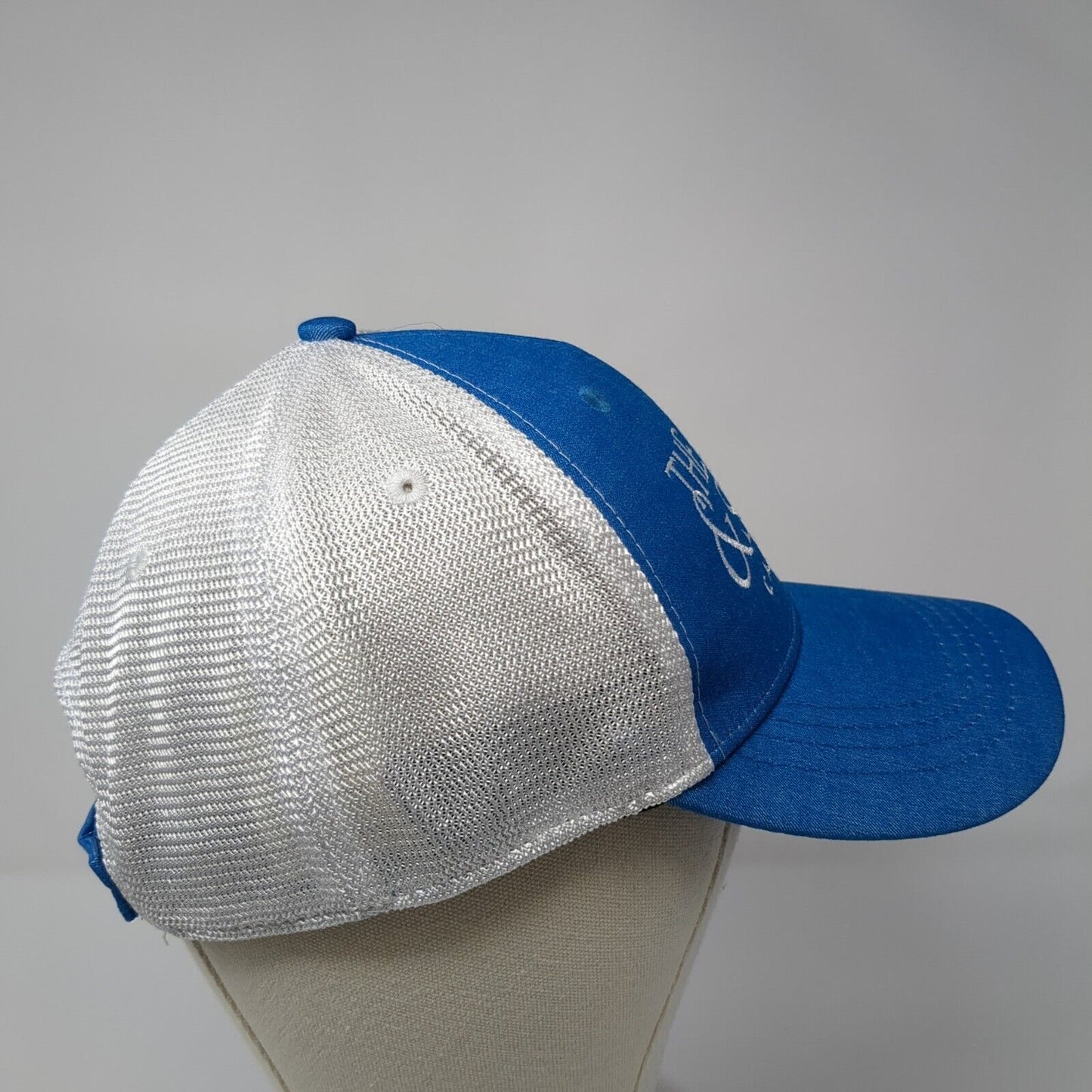The Palm & Shell Captiva Strapback Trucker Hat Blue One Size Mesh Back