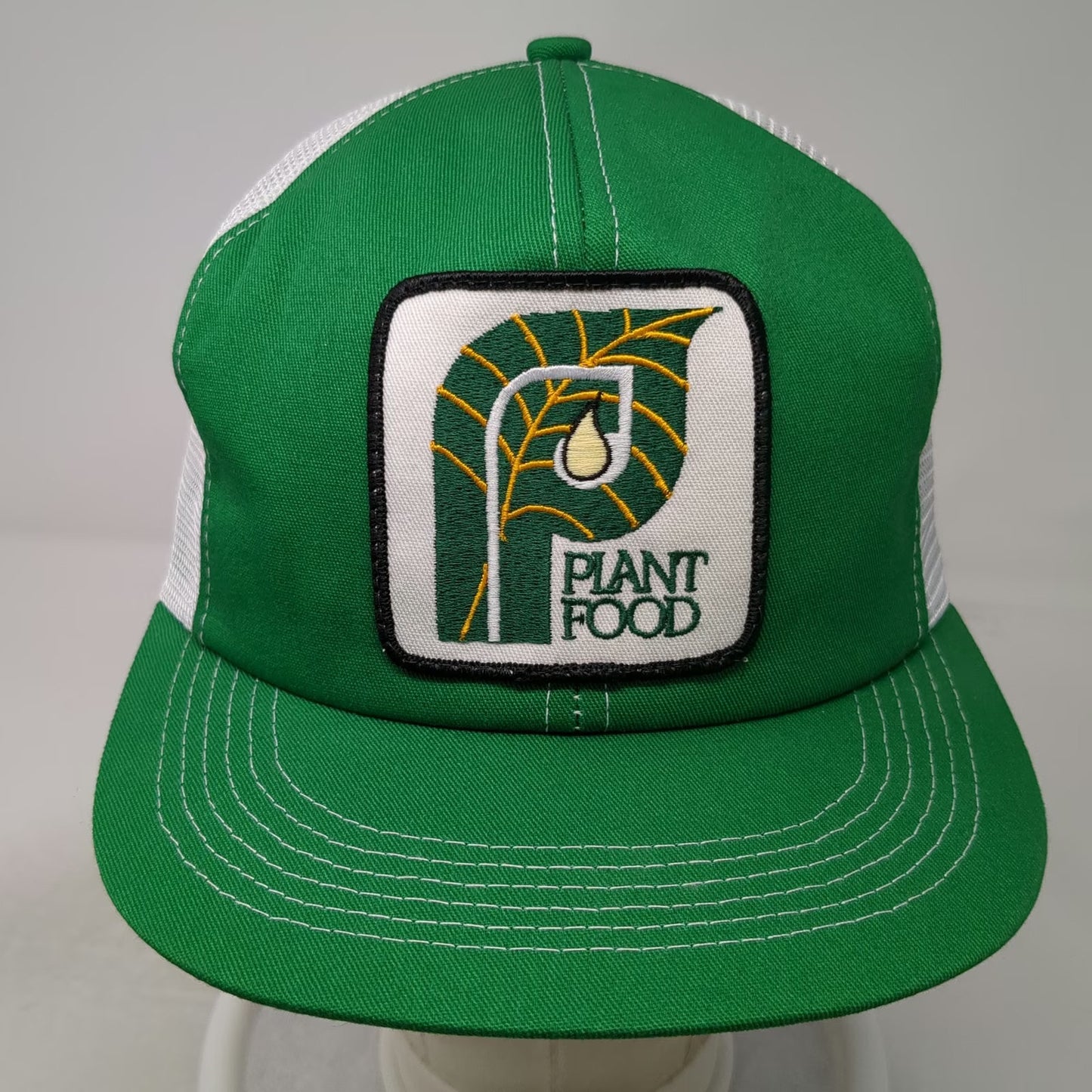 Green Trucker Hat OS Mesh Back Snapback Plant Food Fertilizer Patch Vintage
